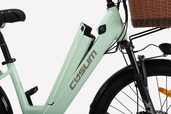 Cysum Vélo électrique X-City – Moteur 48 V 250 W, couple 45 Nm, batterie lithium 48 V 10,4 Ah, cadre ouvert, design unisexe pour les trajets quotidiens